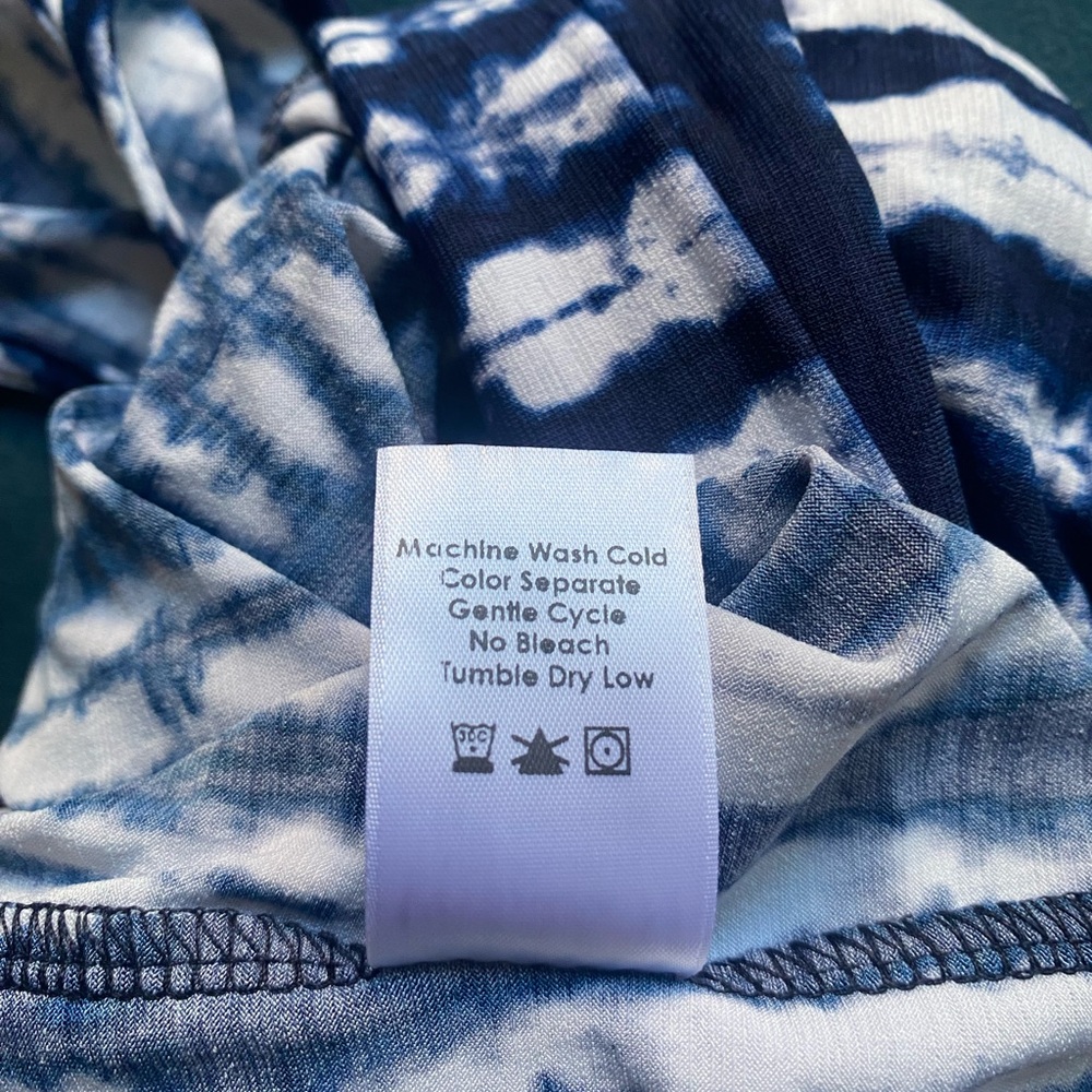 Veronica M Blue and White Tie-Dye Top - Picture 8 of 9